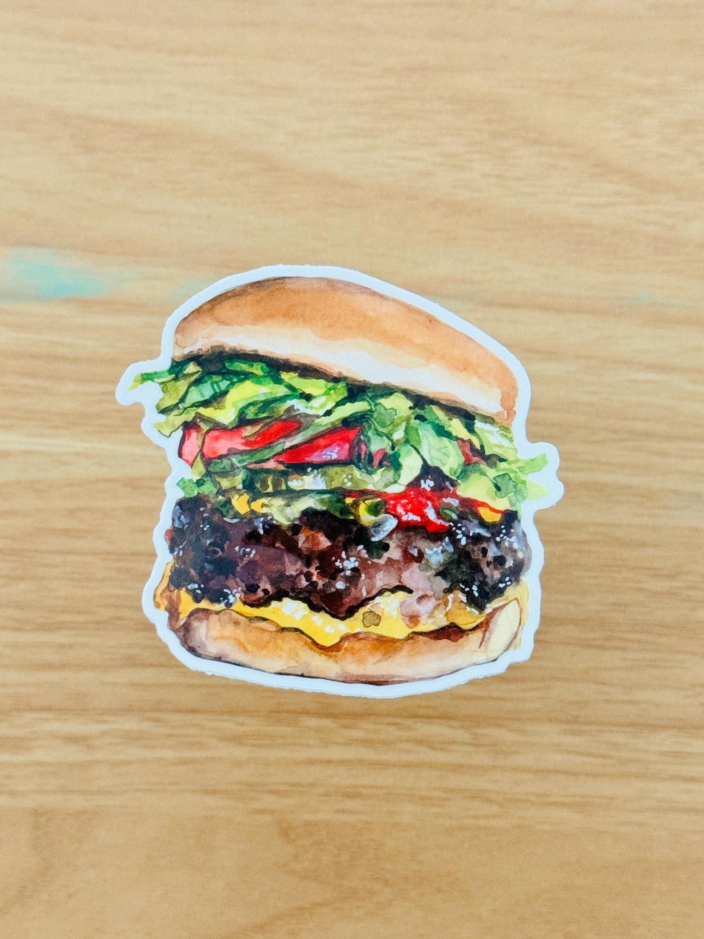 Big Burger Artist Decal | Waterproof Weatherproof | Foodie Burger lover Stickers
