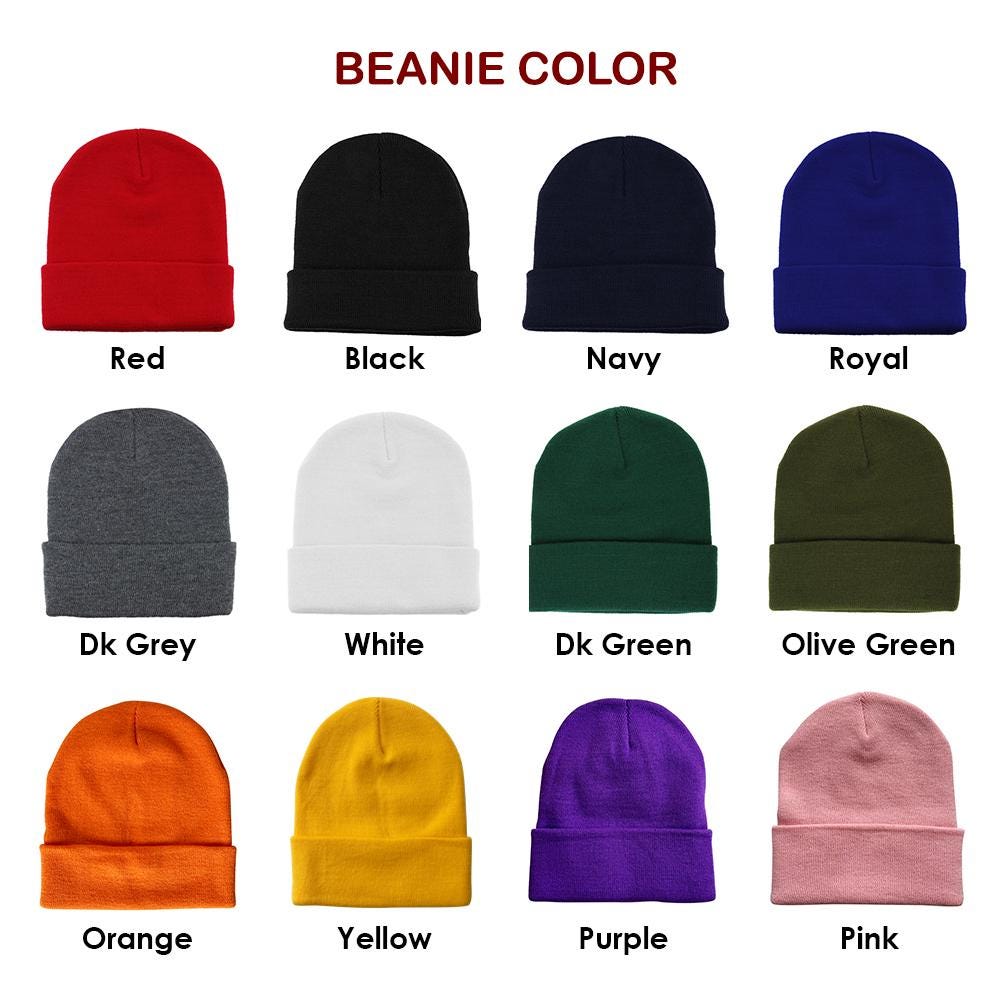Smiley Ghost Embroidered Beanie Halloween Winter Hat