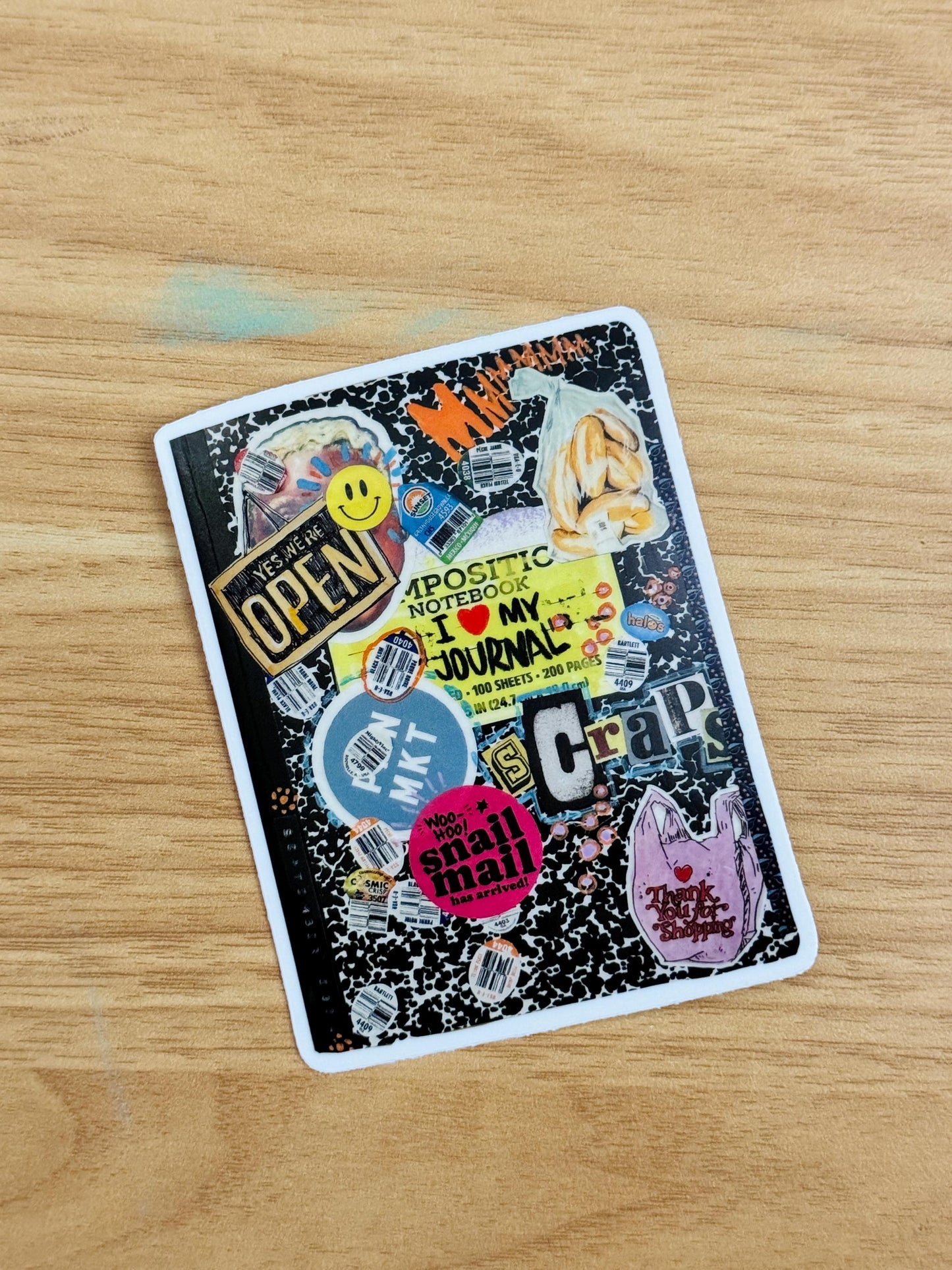 I Heart My Journal Sticker | Waterproof Decals| Composition Book cover