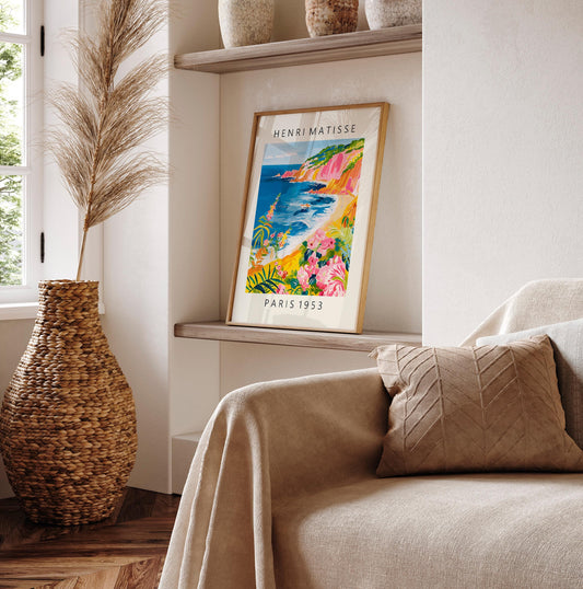 Henri Matisse Style Ocean Print: Beach House Wall Art