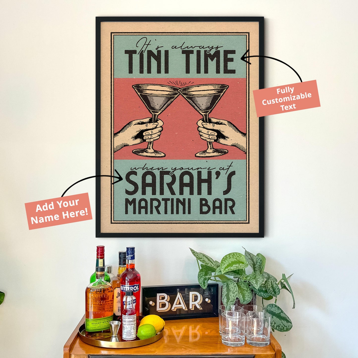 Martini Poster, Martini Print, Martini Art, | Bar Cart Prints | Martini Bar Poster, Bar Decor, Cocktail Gift Poster