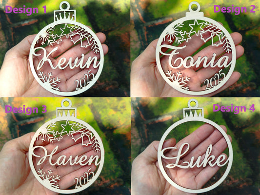 Custom Christmas Ornaments, Personalized Christmas Tree Decor, Wood Xmas Home Decor Gift, Christmas Bauble, Gift Tags, Xmas 2025 holiday