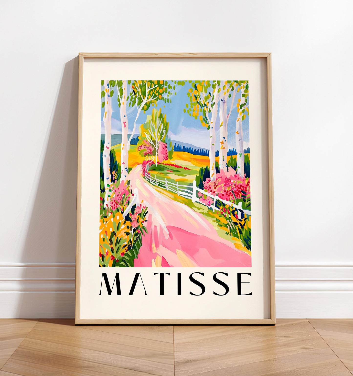 Birch Tree Art Print: Henri Matisse Style Landscape