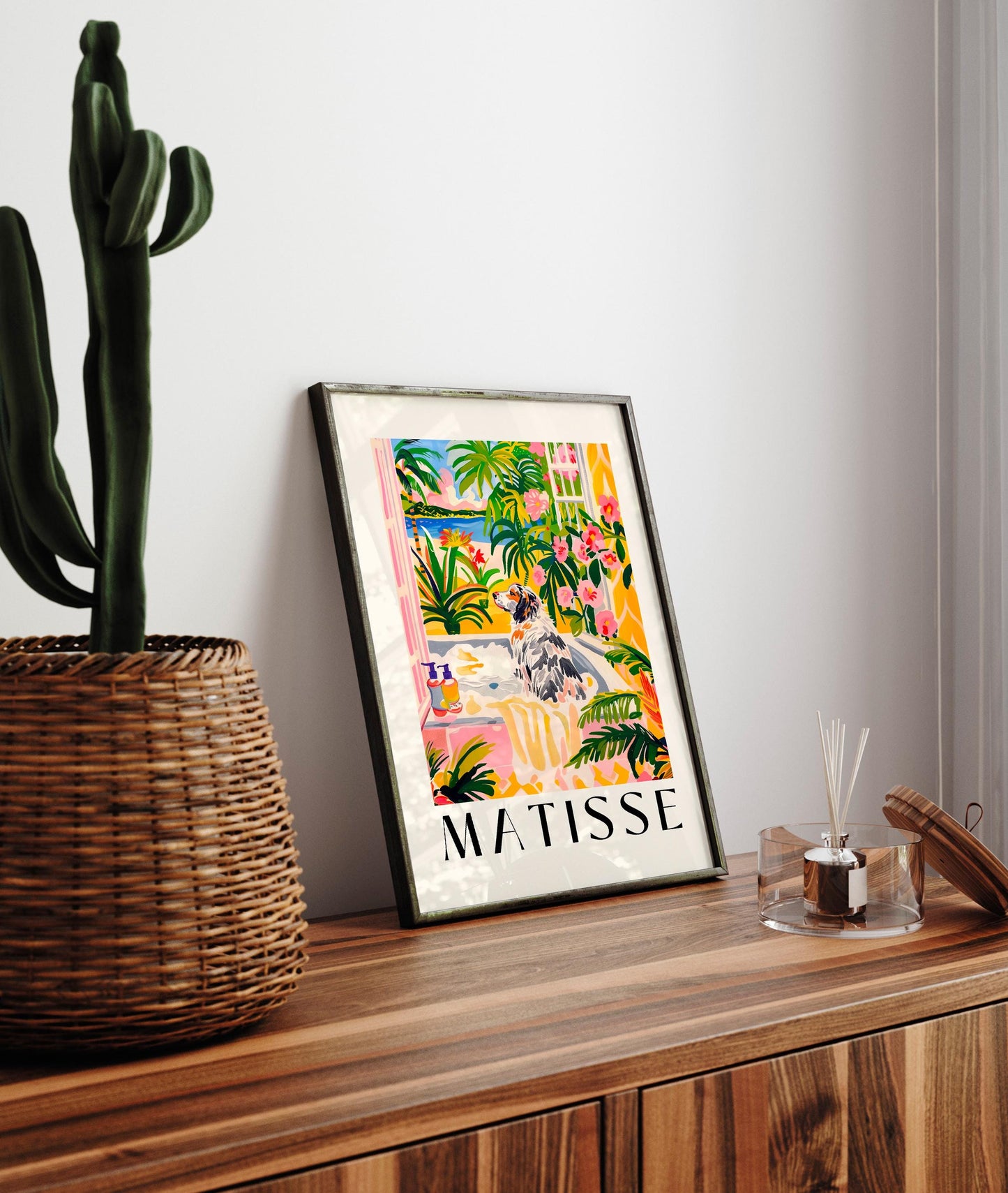 Matisse Australian Shepherd Bath Art Print: Funny Dog Lover Gift