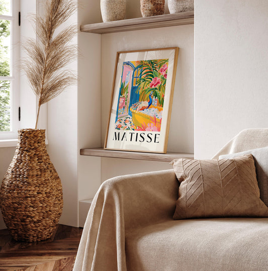 Peacock in Bathtub Art Print: Funny Mid-Century Modern Bathroom Decor