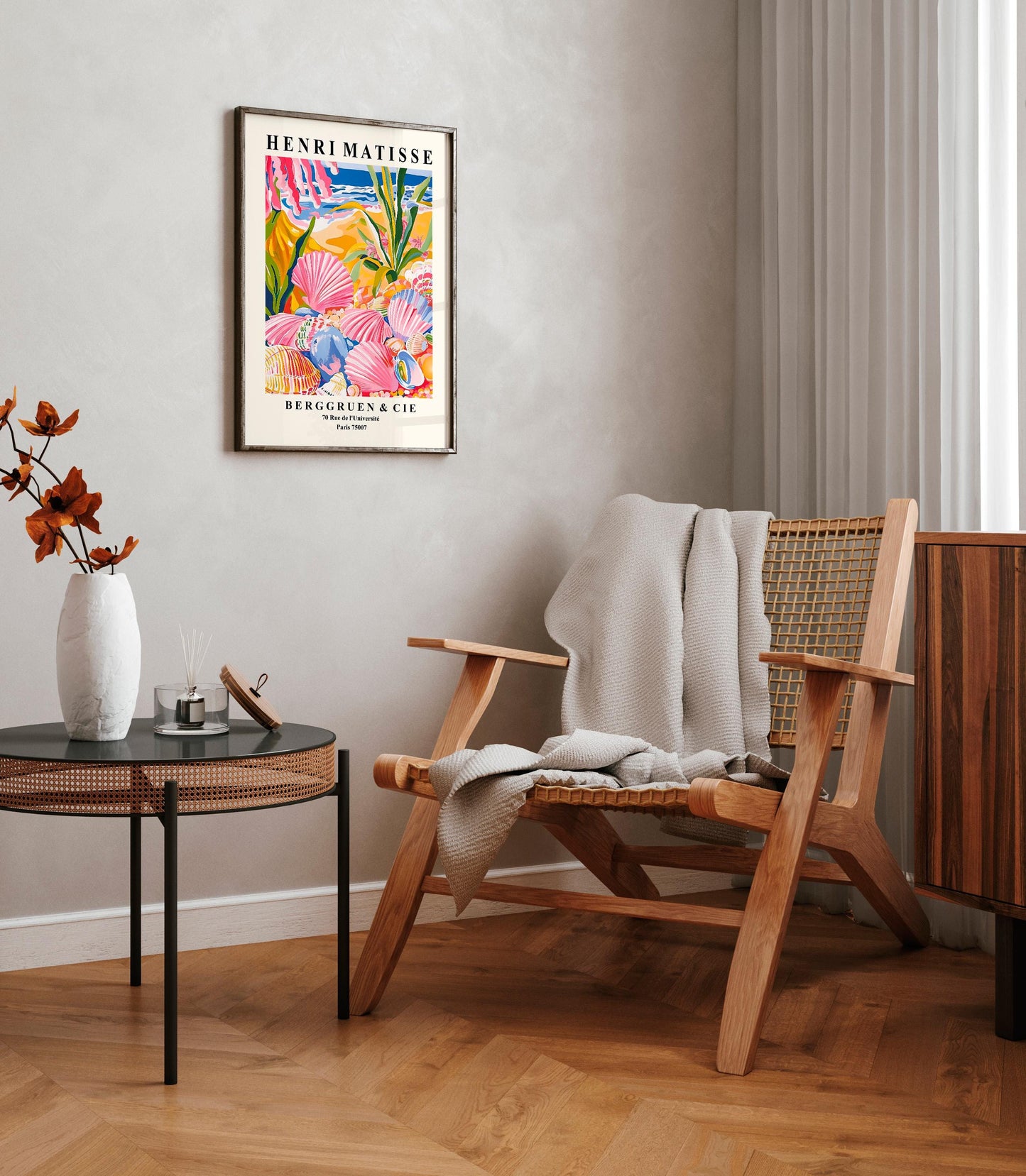 Seashells Art Print: Beachy Coastal Decor, Matisse Style