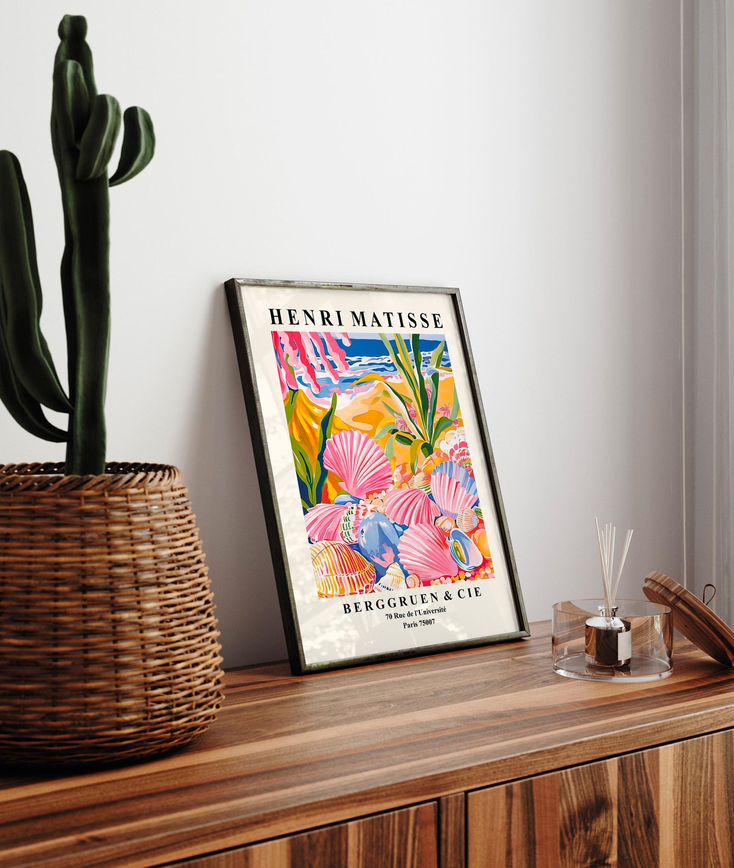 Seashells Art Print: Beachy Coastal Decor, Matisse Style
