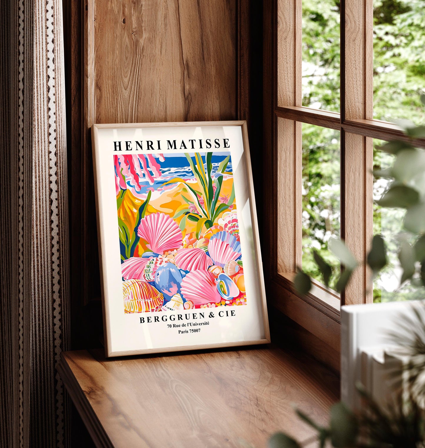 Seashells Art Print: Beachy Coastal Decor, Matisse Style