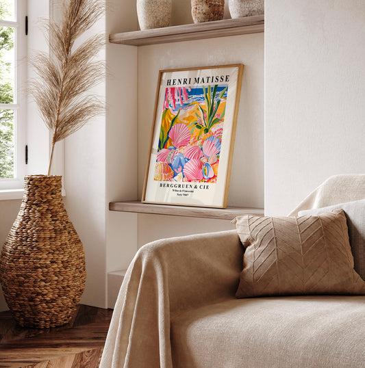 Seashells Art Print: Beachy Coastal Decor, Matisse Style