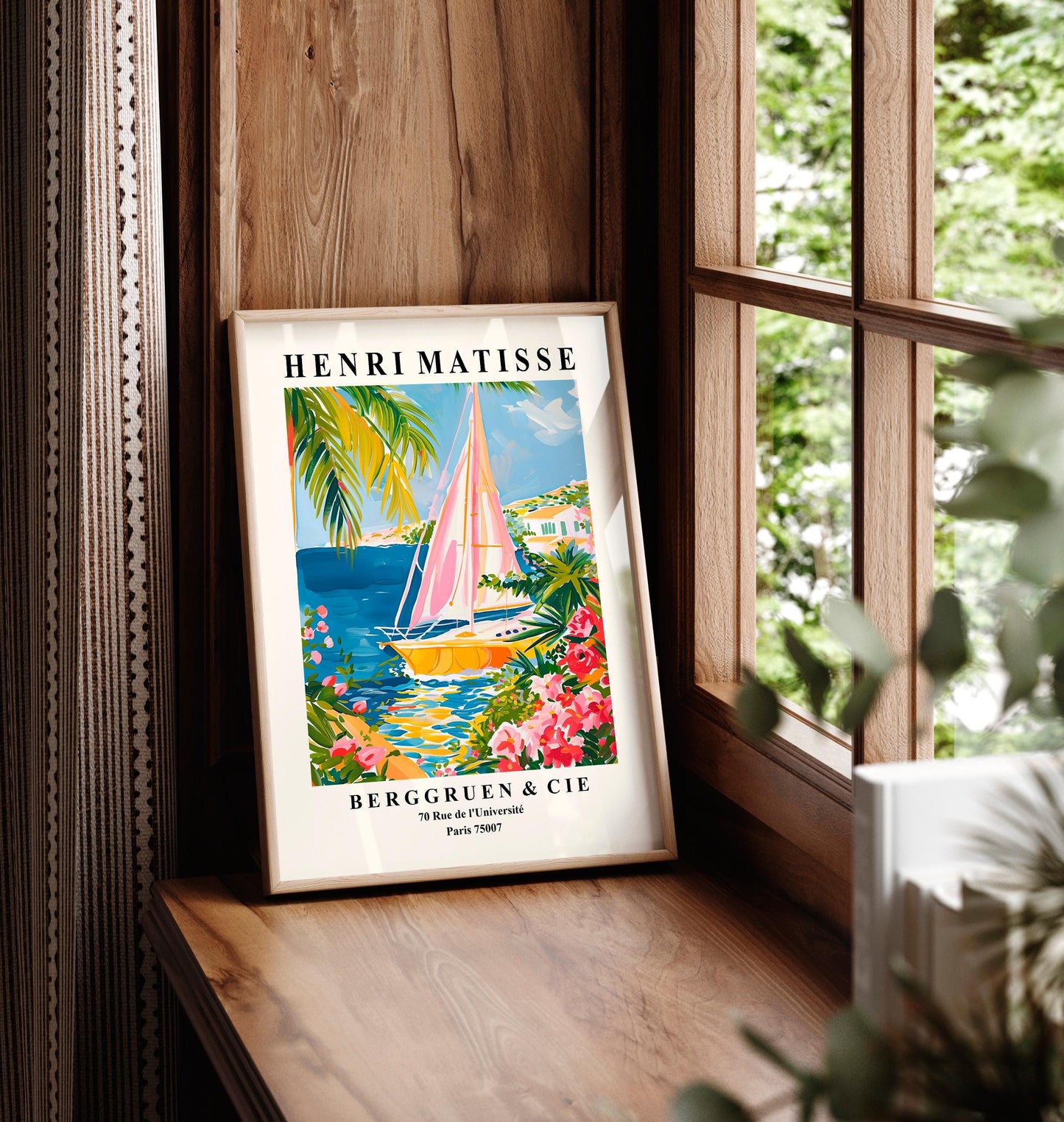 Matisse Style Sailing Boat Art Print: Beachy Summer Vibes