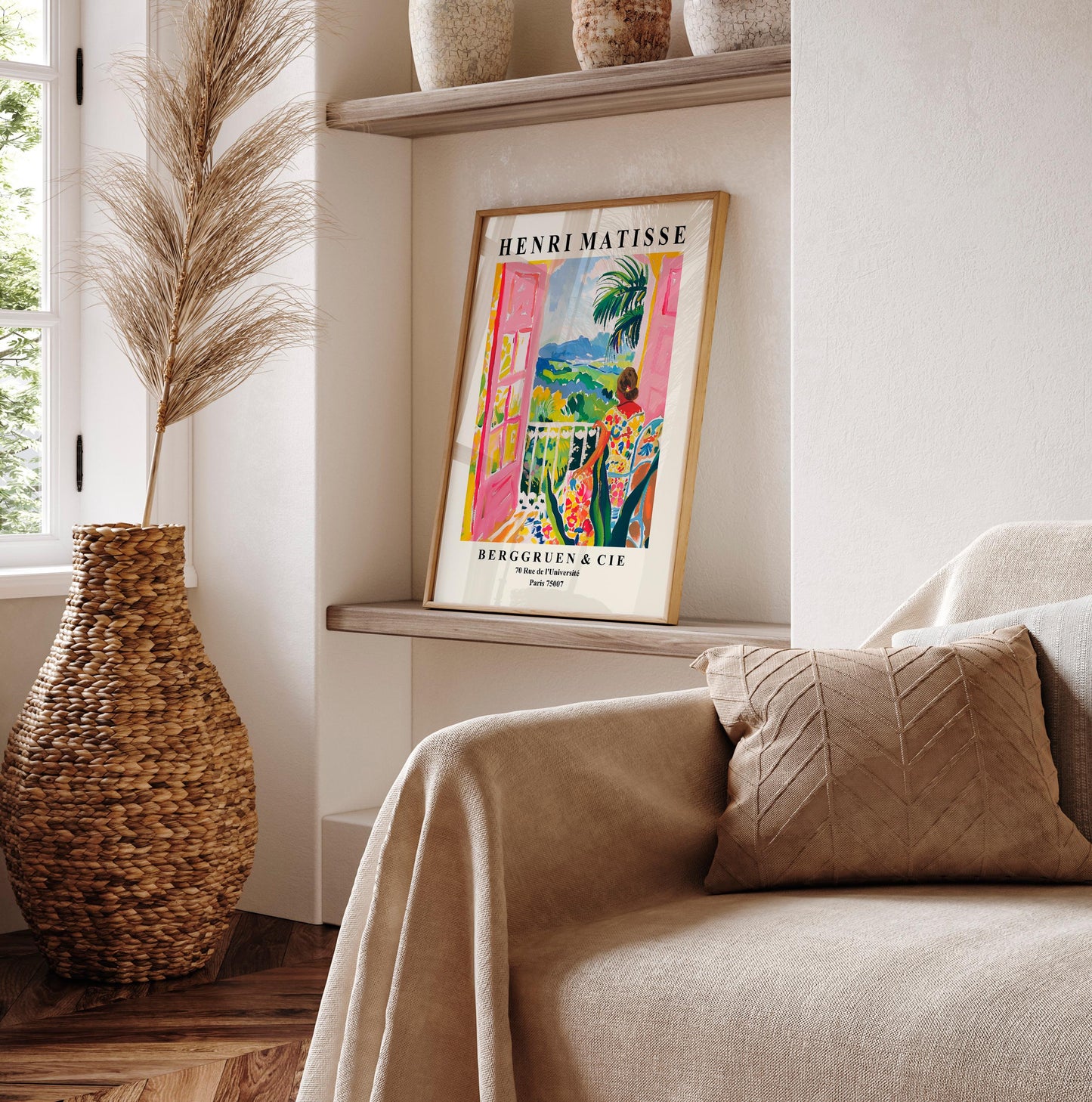 Henri Matisse Inspired Print: Pink Balcony, Summer Vibes Wall Art