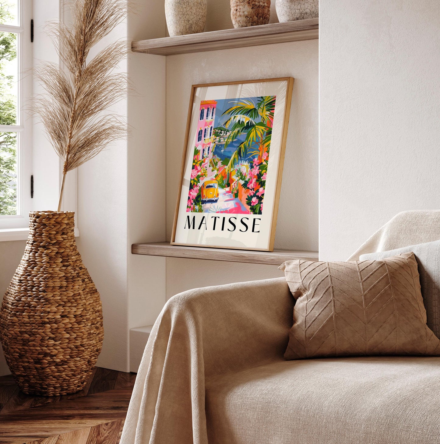 Matisse Style Italy Art Print: Pink Beachy Summer Decor