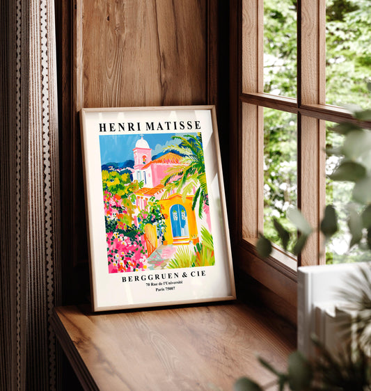 Matisse Inspired Church Painting: Mediterranean Art Print