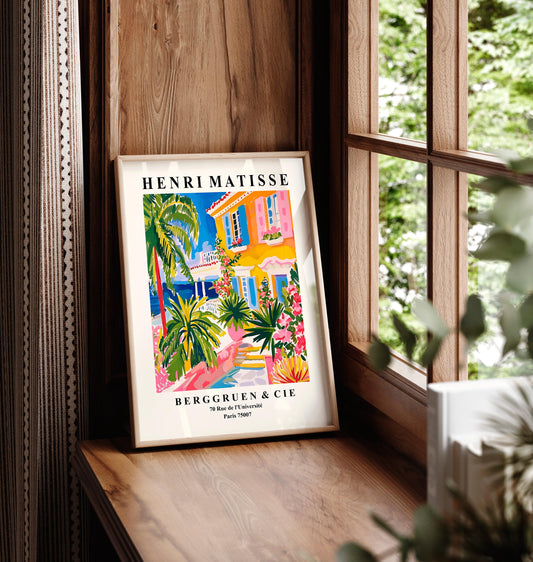 Villa architecture print, Aesthetic Matisse poster, Exhibition art, Henri Matisse print, Matisse cut outs, Gift Idea, Maximalist wall art