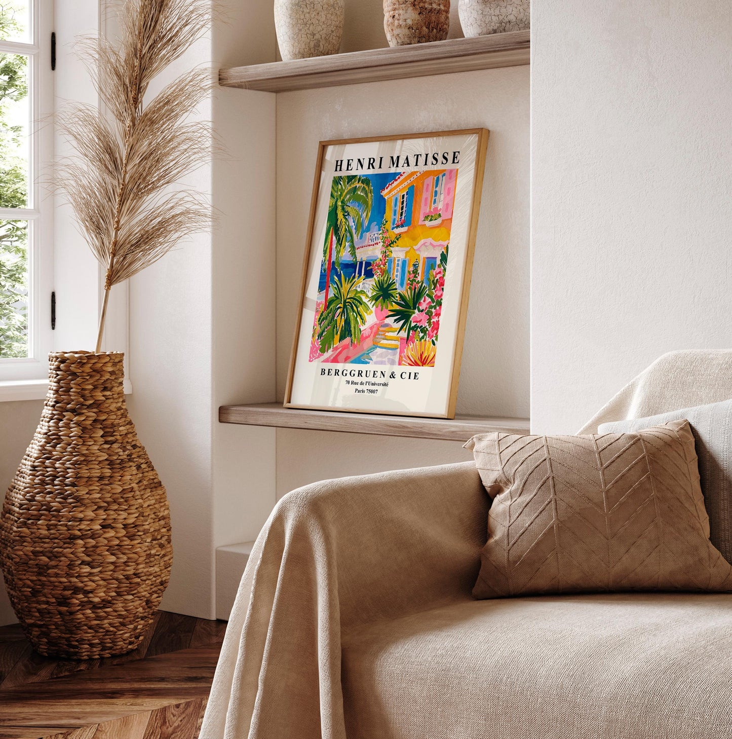 Villa architecture print, Aesthetic Matisse poster, Exhibition art, Henri Matisse print, Matisse cut outs, Gift Idea, Maximalist wall art