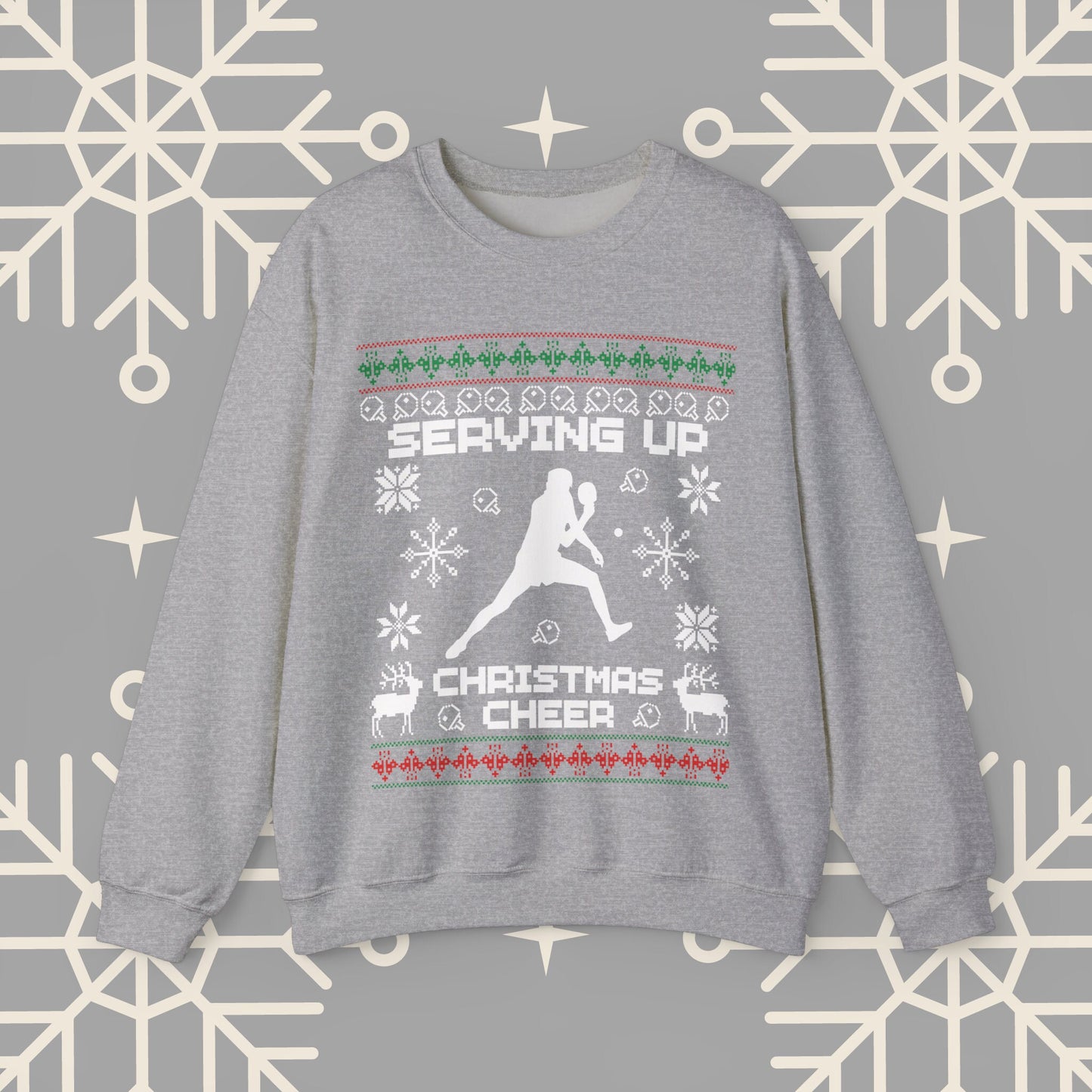 Ping Pong Ugly Christmas , Serving Up Christmas Cheer Sweatshirt, Table Tennis Holiday Jumper, Ping Pong Gifts