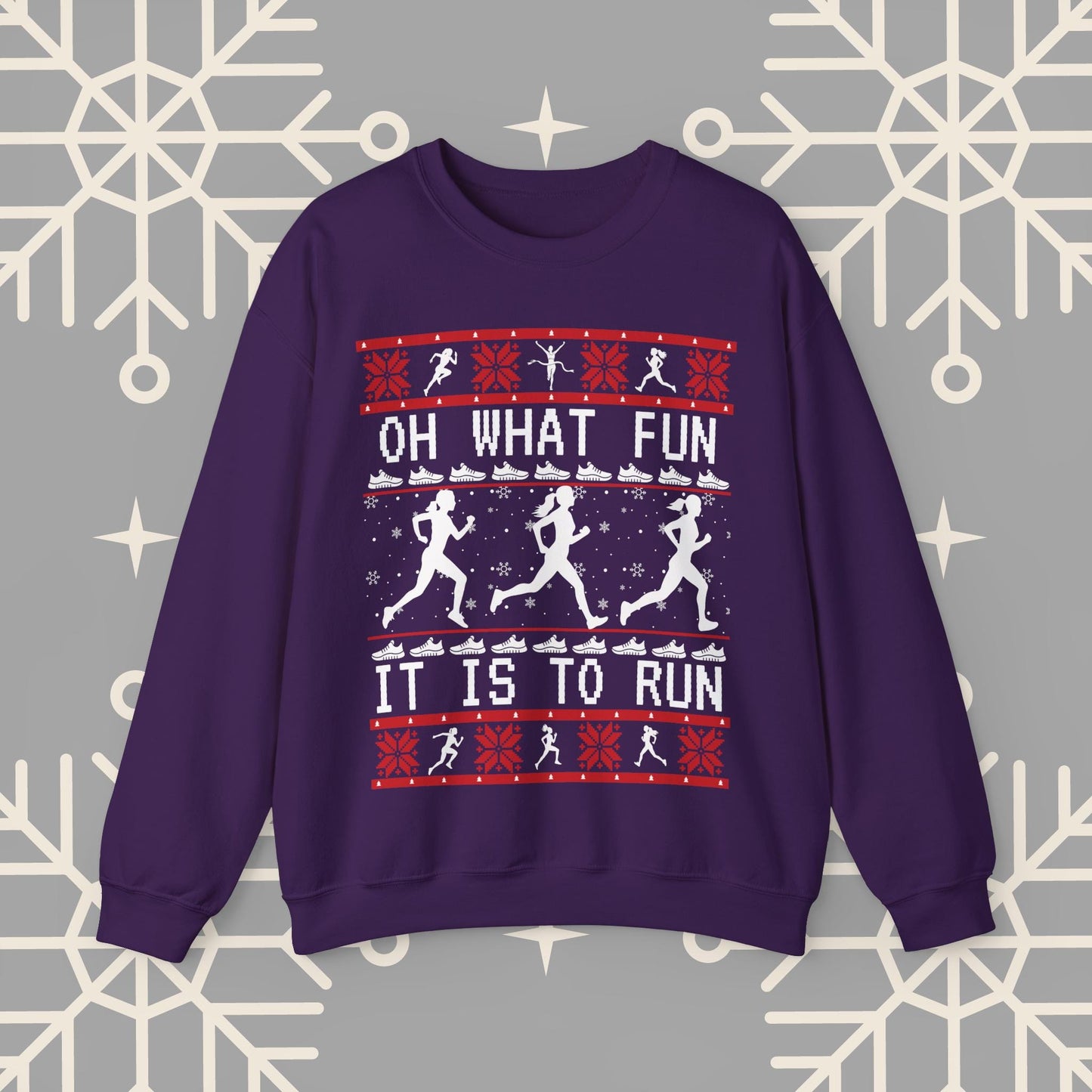 Women's Christmas Running Sweatshirt, Runner Ugly Christmas , Funny Running Shirt for Women, Holiday Run Crewneck, Gift for Runner
