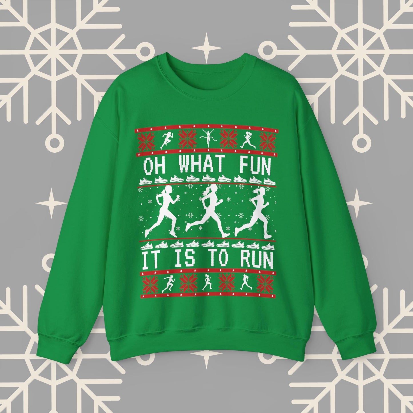 Women's Christmas Running Sweatshirt, Runner Ugly Christmas , Funny Running Shirt for Women, Holiday Run Crewneck, Gift for Runner