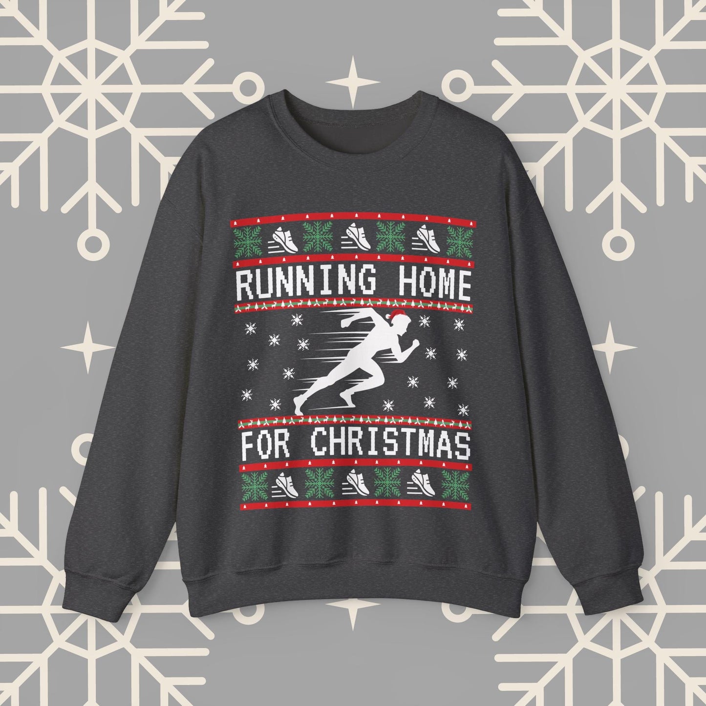 Running Ugly Christmas , Holiday Run Sweatshirt, Running Home for Christmas, Funny Track and Field Shirt, Gift for Runner