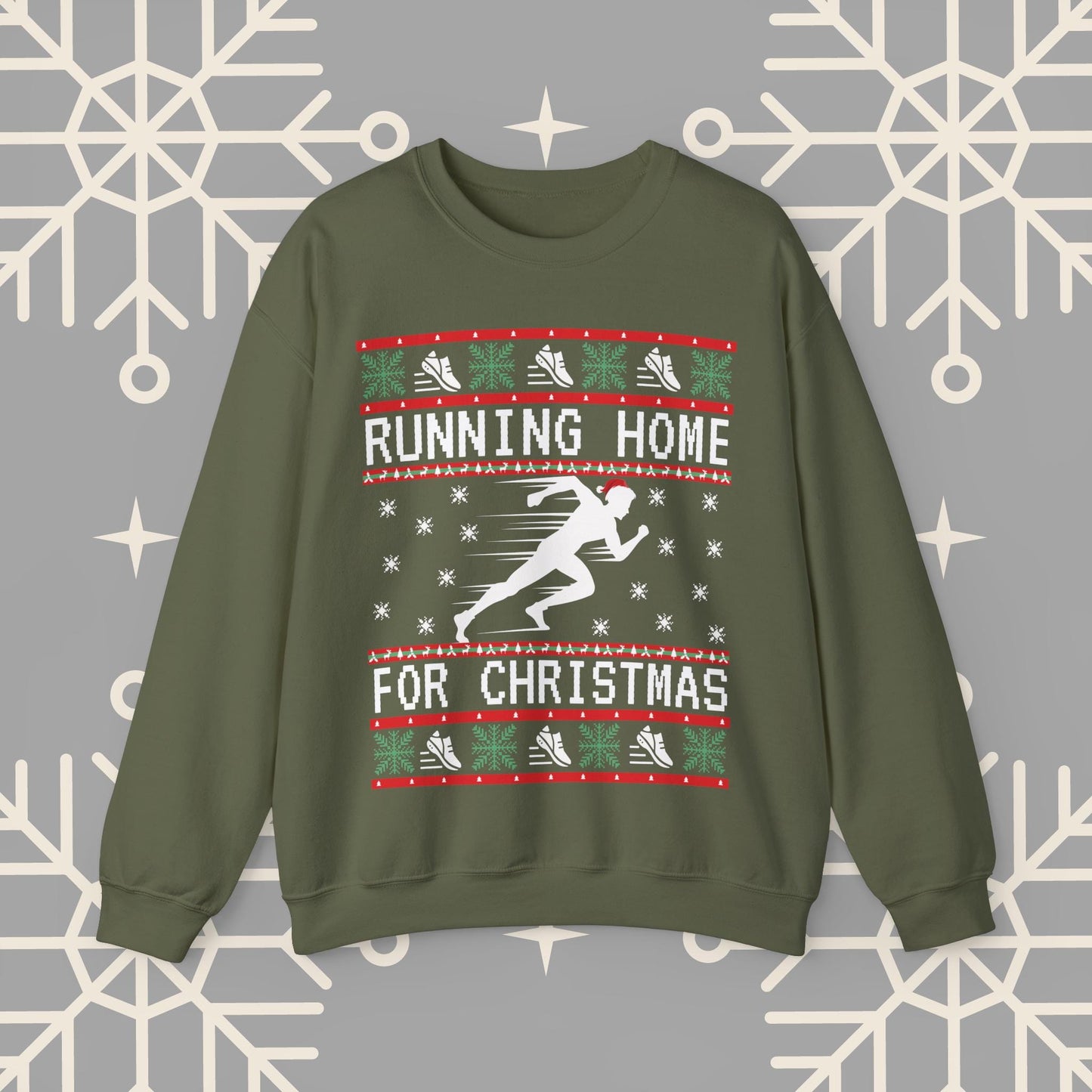 Running Ugly Christmas , Holiday Run Sweatshirt, Running Home for Christmas, Funny Track and Field Shirt, Gift for Runner