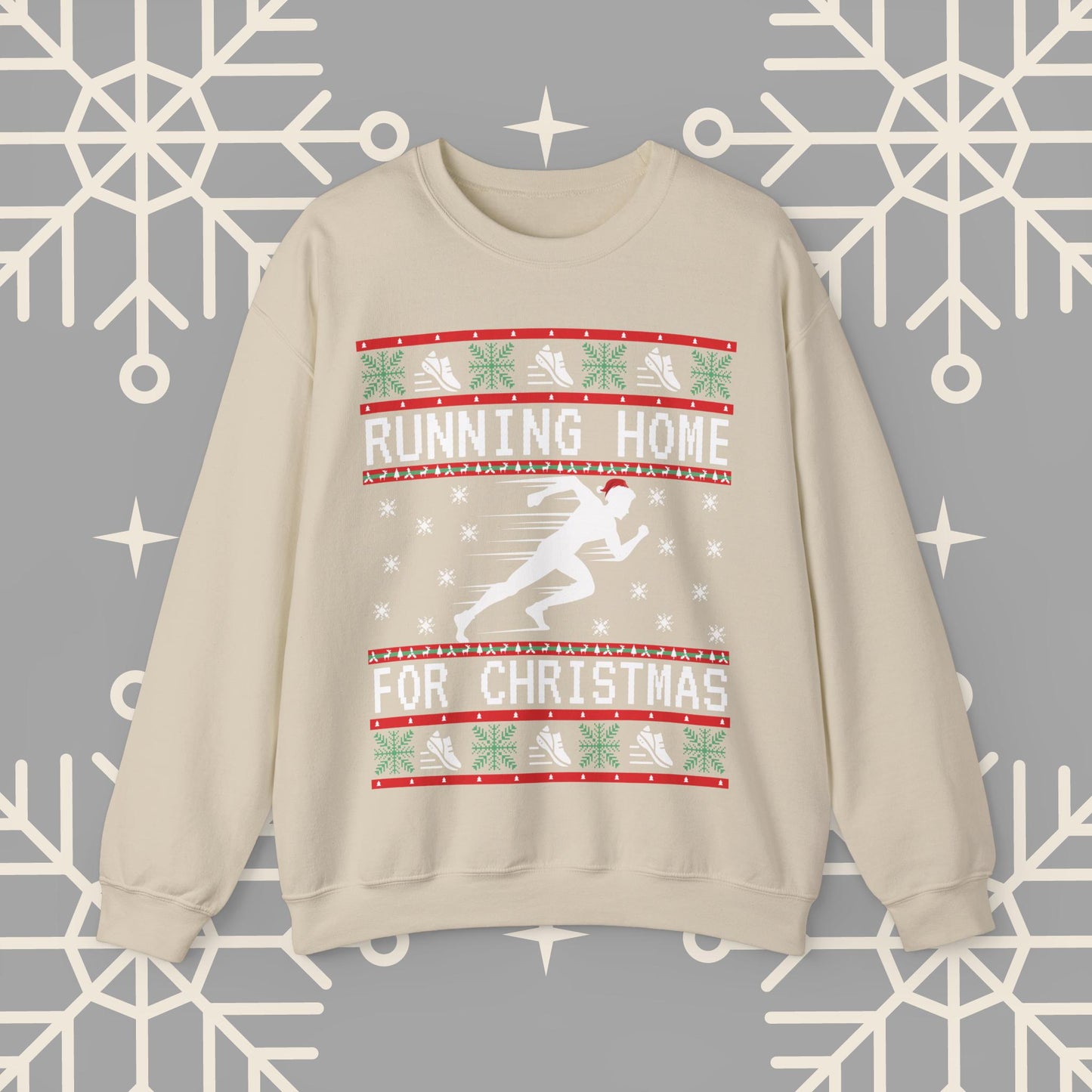 Running Ugly Christmas , Holiday Run Sweatshirt, Running Home for Christmas, Funny Track and Field Shirt, Gift for Runner