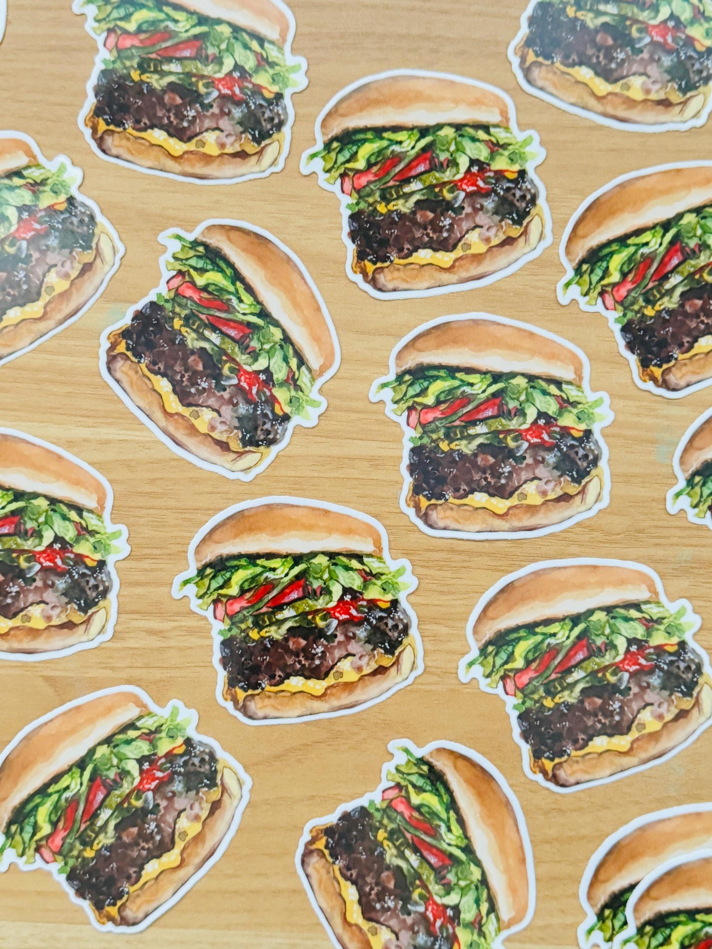 Big Burger Artist Decal | Waterproof Weatherproof | Foodie Burger lover Stickers
