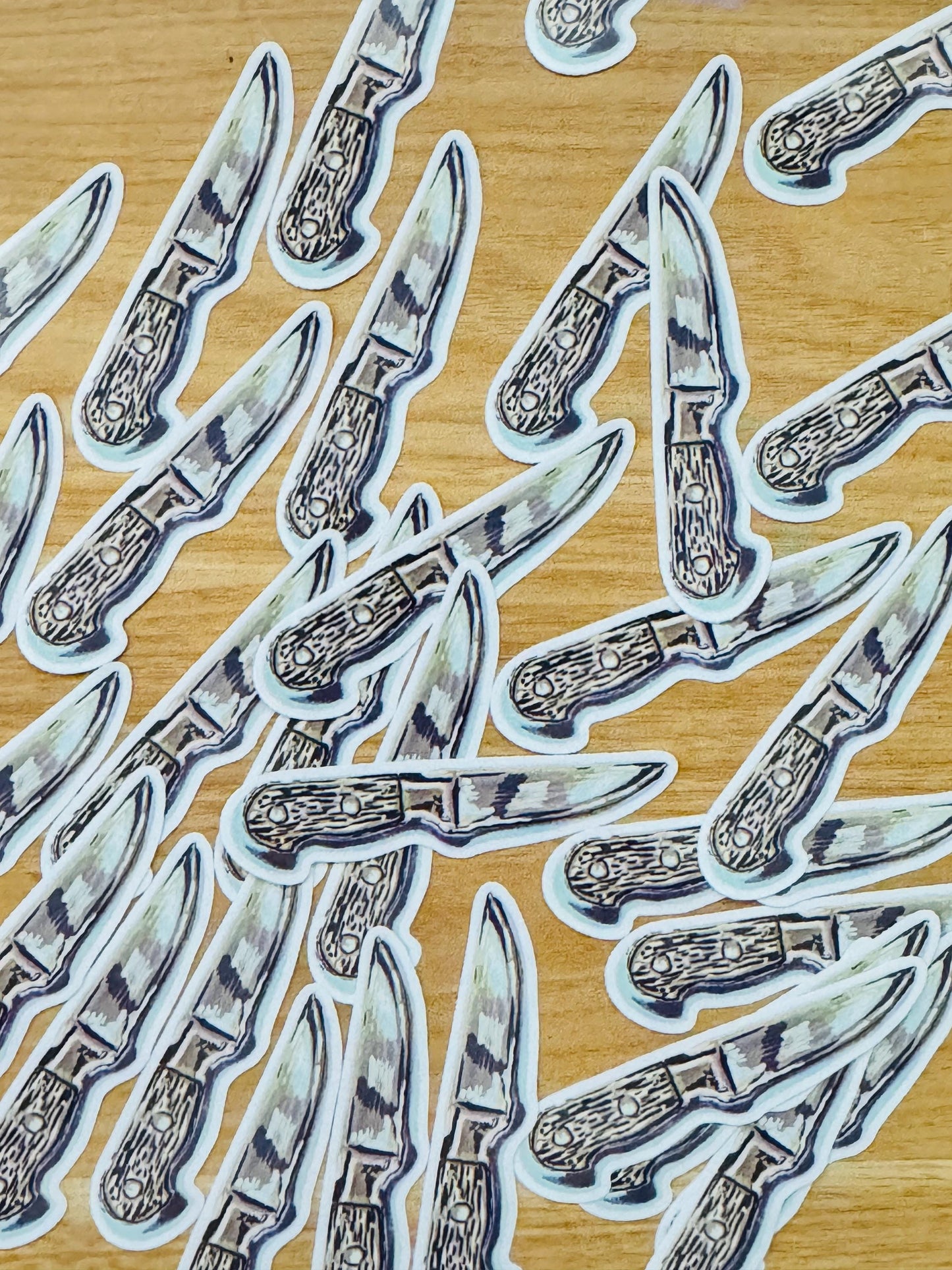 Wood Handled Knife Decal | Waterproof Weatherproof | Forest Foraging Sticker