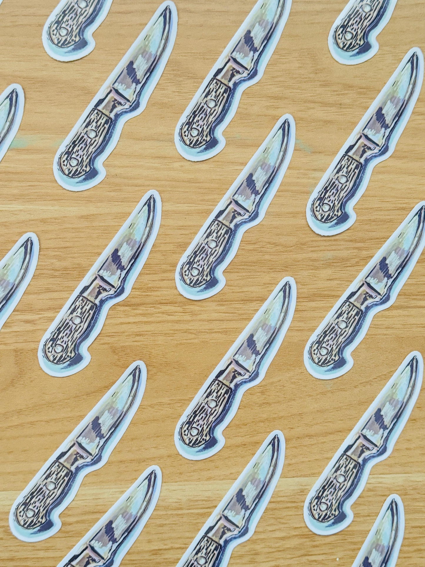 Wood Handled Knife Decal | Waterproof Weatherproof | Forest Foraging Sticker
