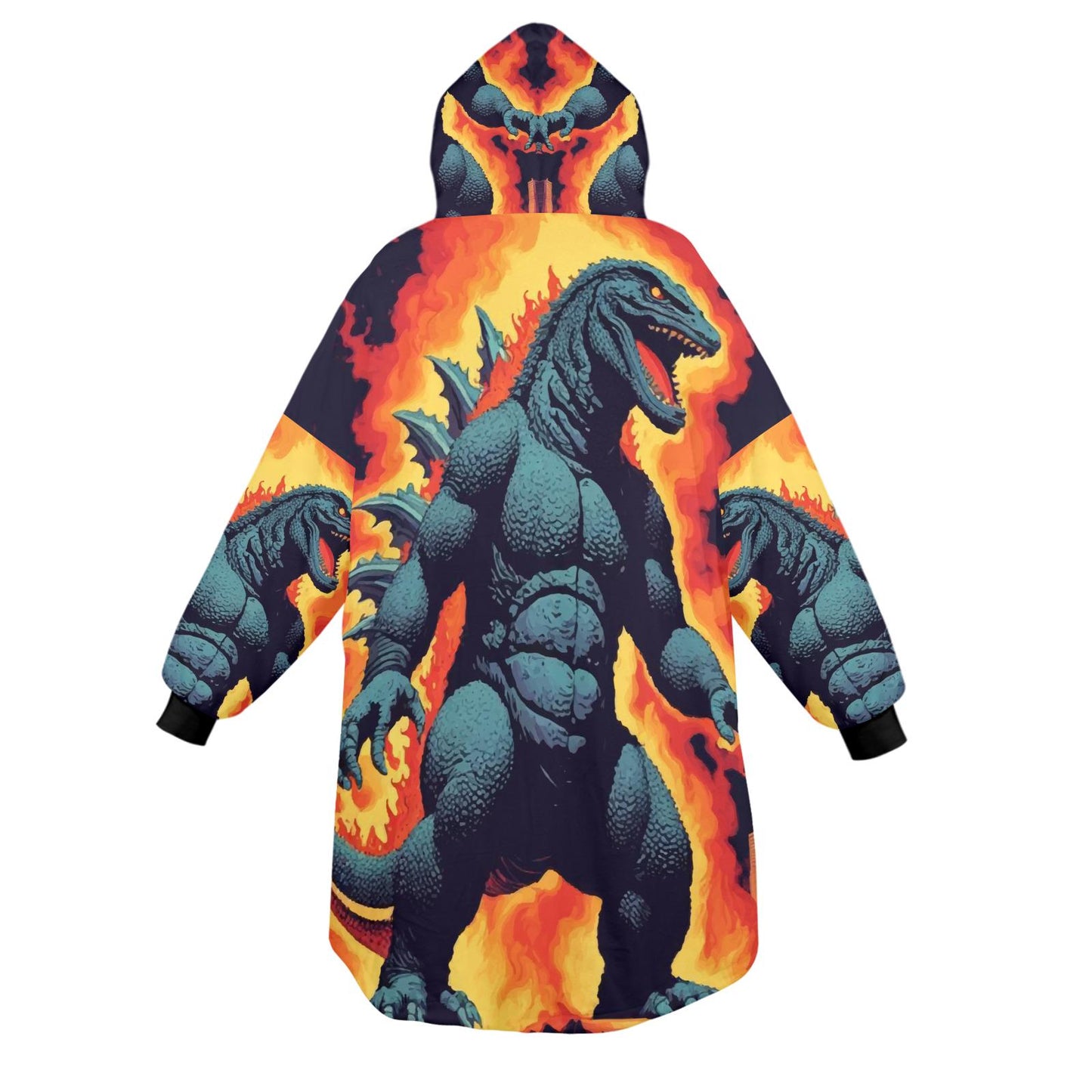Godzilla Blanket Hoodie Retro Comics Kaiju Personalized Blanket