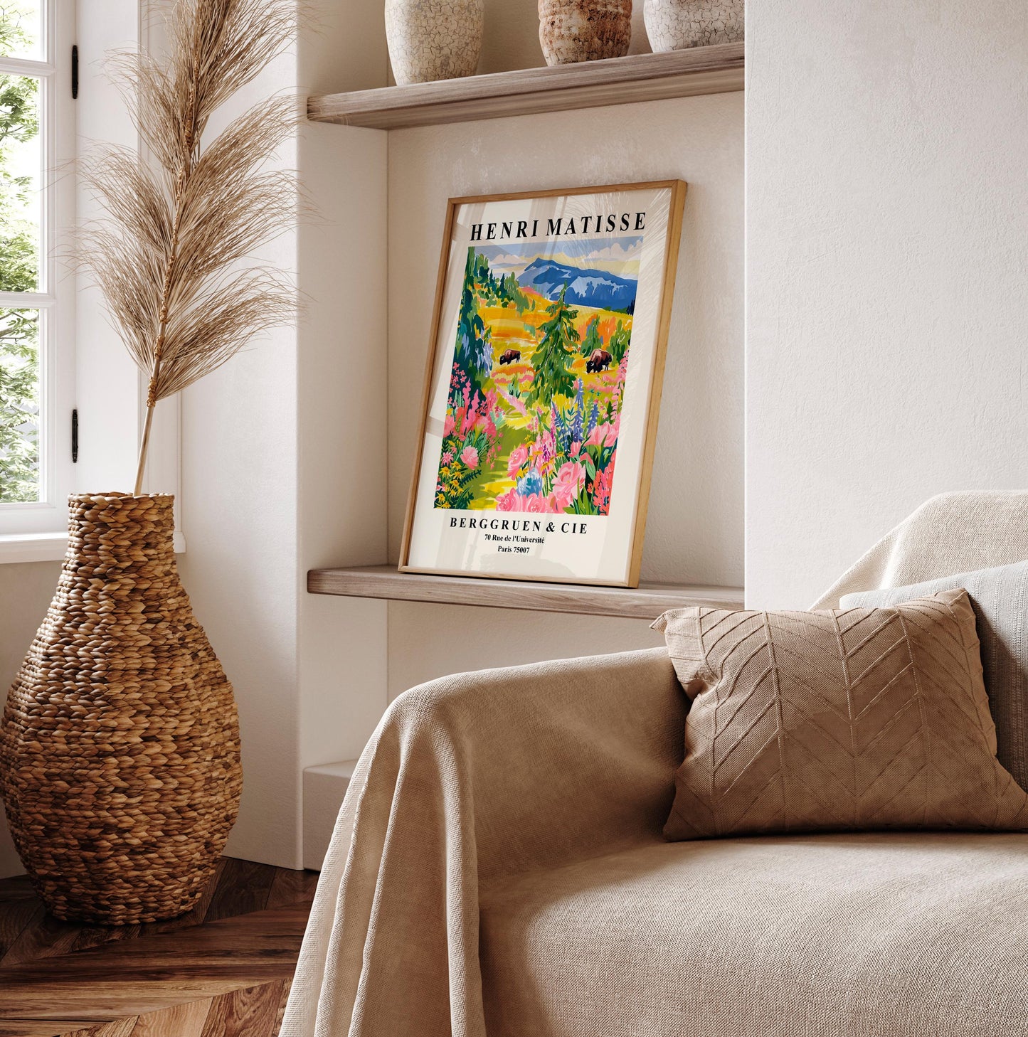 Yellowstone National Park Poster: Matisse Style Bison Art Print
