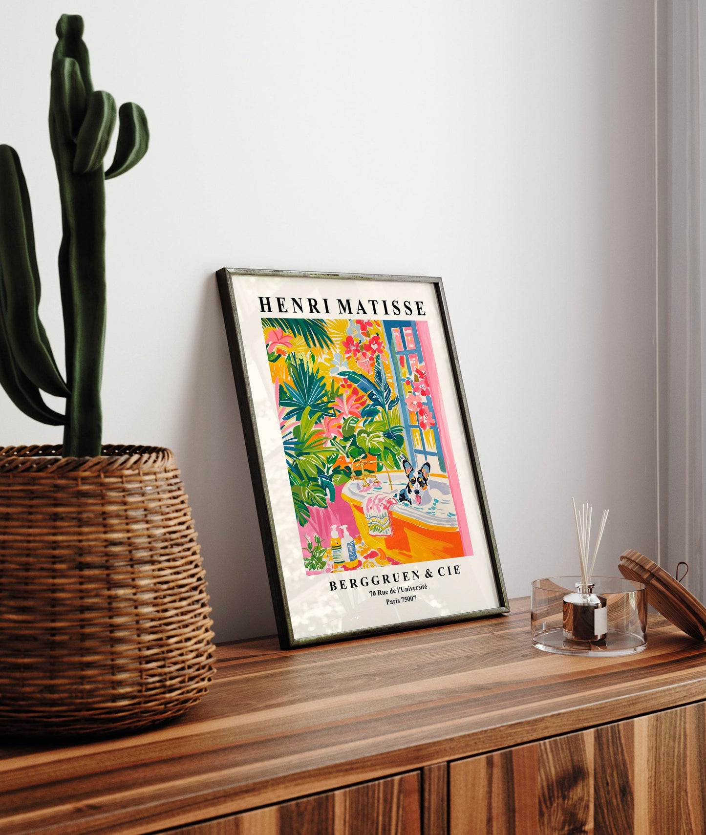 Matisse Style Corgi Art Print: Funny Bathroom Dog Lover Gift