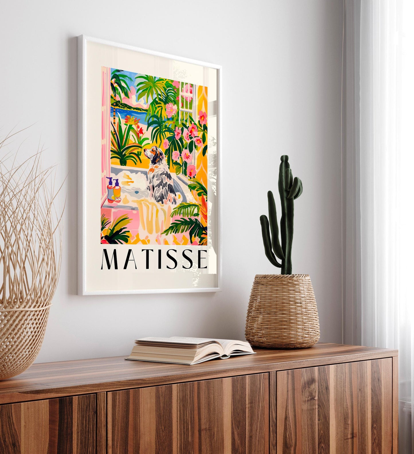 Matisse Australian Shepherd Bath Art Print: Funny Dog Lover Gift