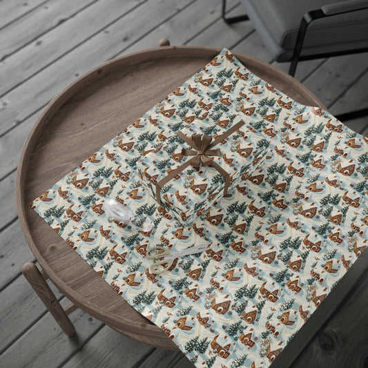 Christmas Gingerbread Wrapping Papers - Festive Holiday Gift Wrap, Xmas Present Packaging, Seasonal Craft Supplies, Cute Wrapping Sheets,