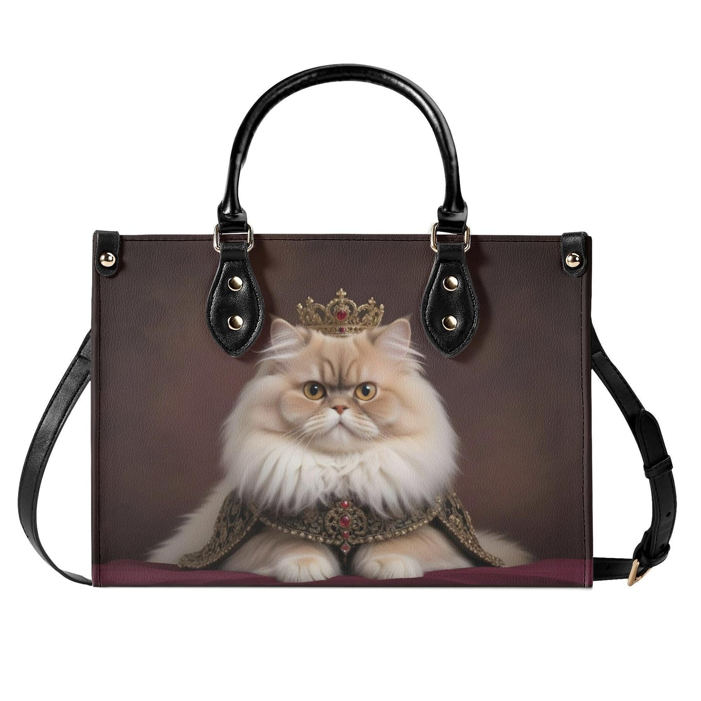 Persian Cat Crossbody Bag - Vegan Leather Designer Purse, Unique Gift for Cat Lovers