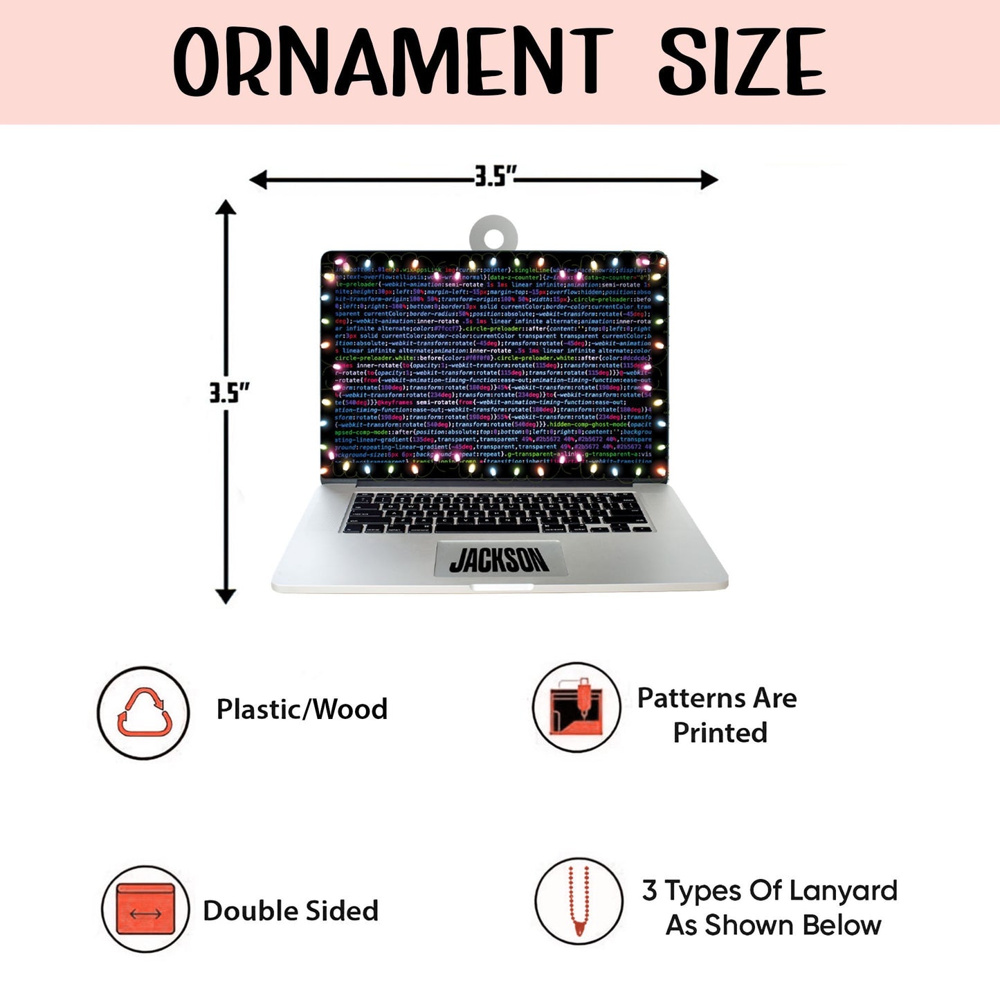 Personalized Computer Programmer 2D Flat Ornament, Coder Manager Christmas Ornament, Programmer Ornament, Gift For Computer Programmer