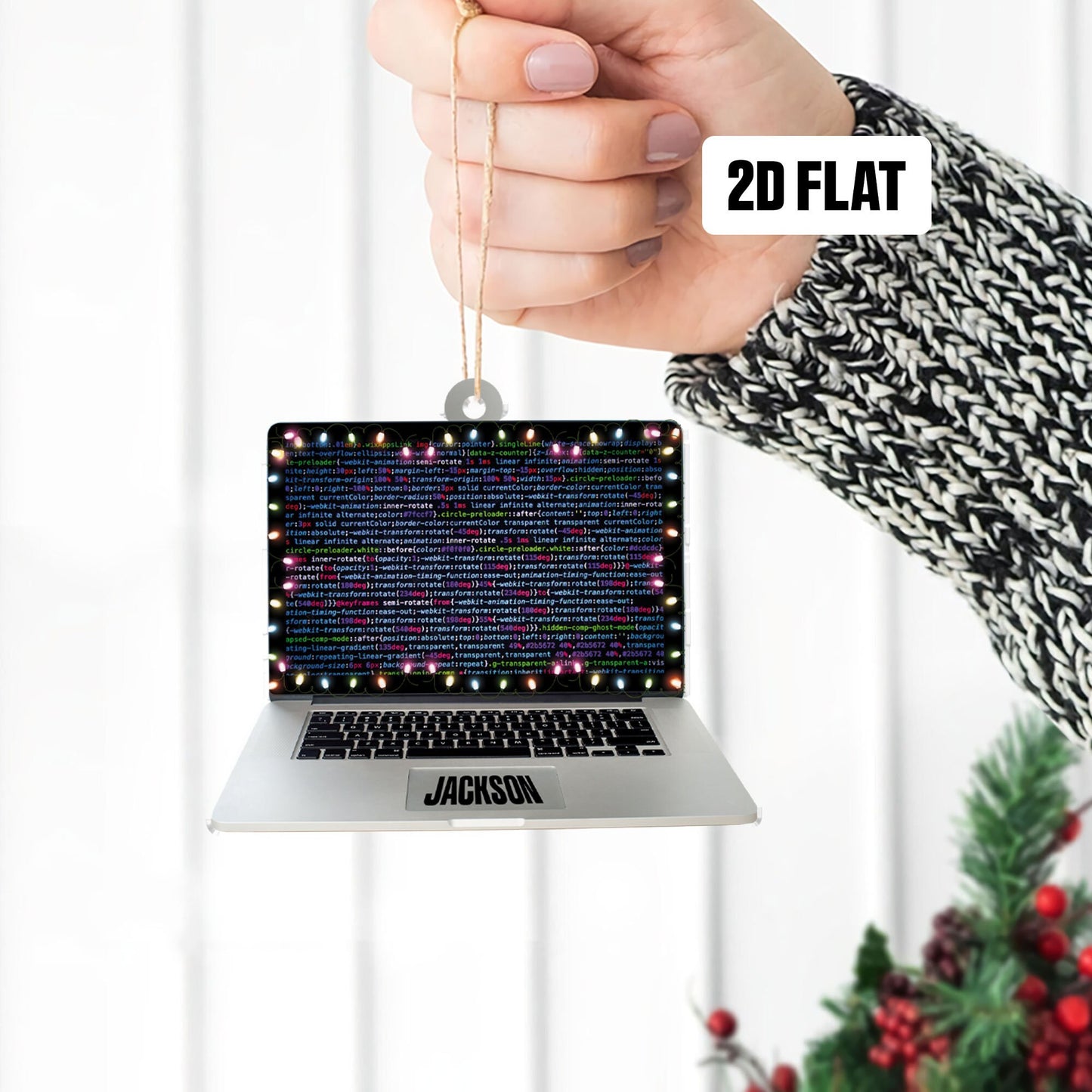 Personalized Computer Programmer 2D Flat Ornament, Coder Manager Christmas Ornament, Programmer Ornament, Gift For Computer Programmer