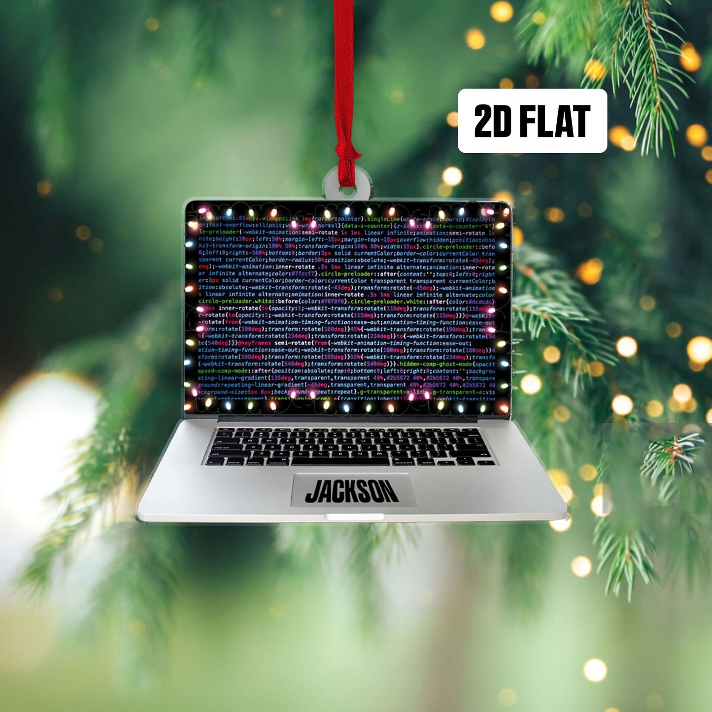 Personalized Computer Programmer 2D Flat Ornament, Coder Manager Christmas Ornament, Programmer Ornament, Gift For Computer Programmer