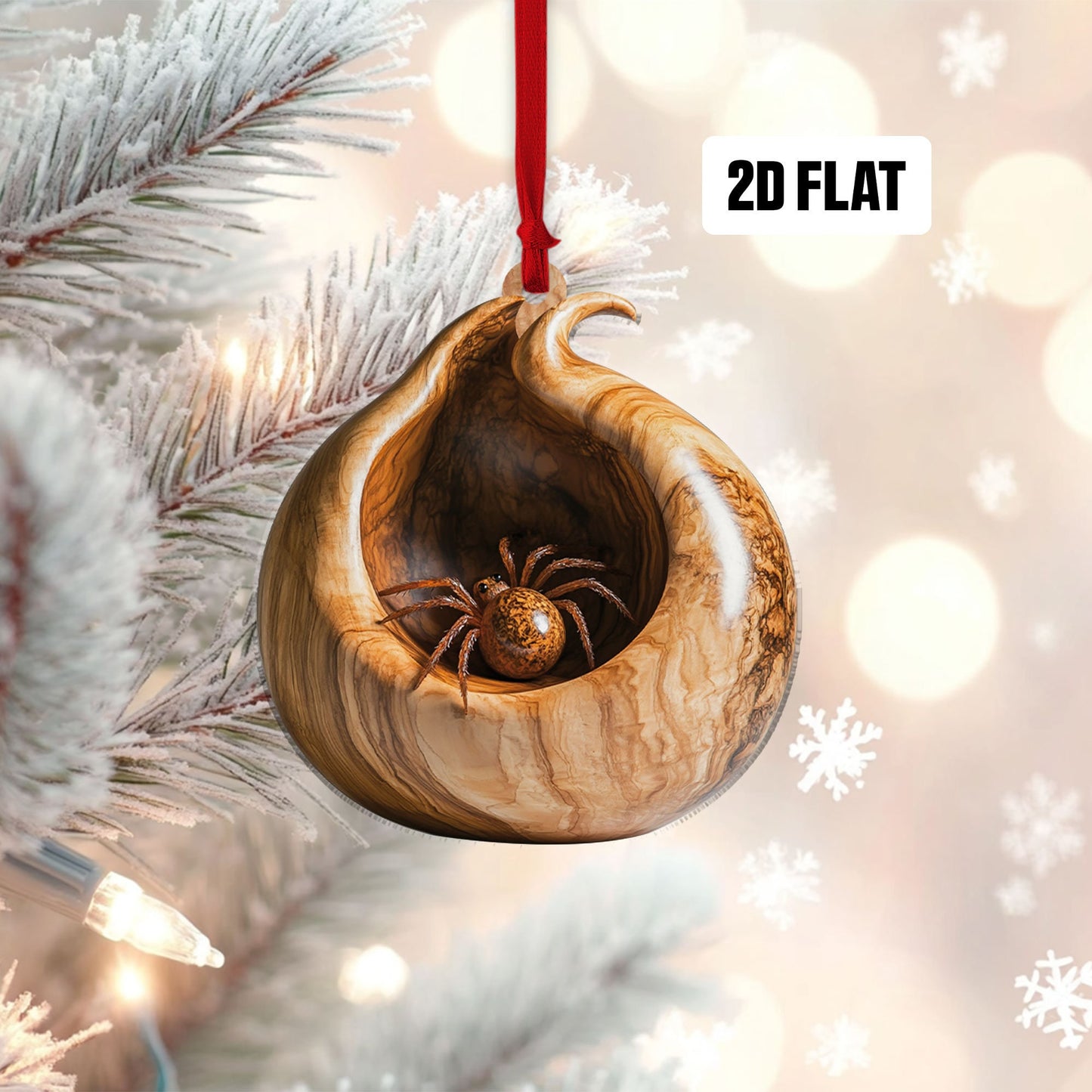 Spider 2D Flat Ornament, Spider Rearview Mirror Car Accessories, Spider Christmas Ornament, Spider Ornament, Gift for Spider Lover