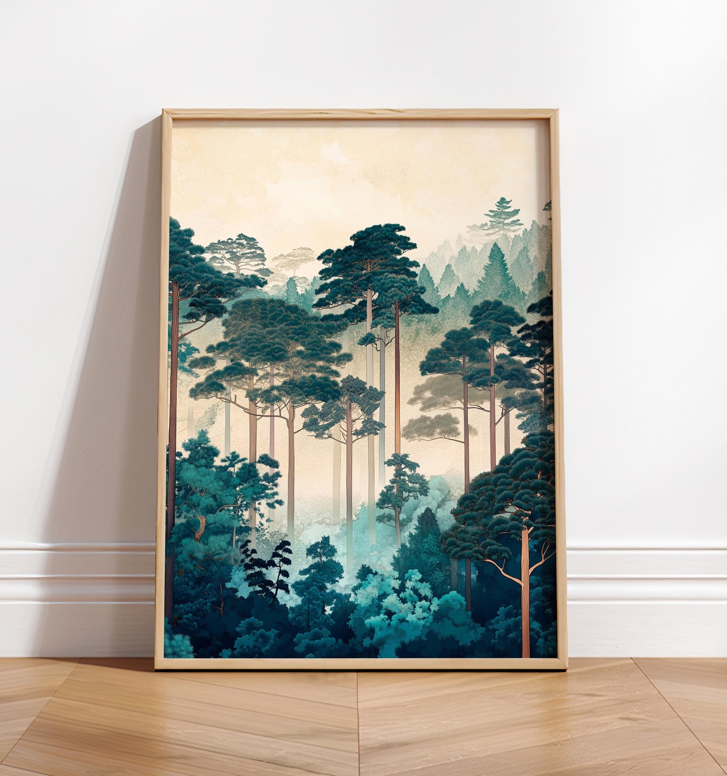 Japanese Forest Print: Ukiyo-e Style Landscape Art