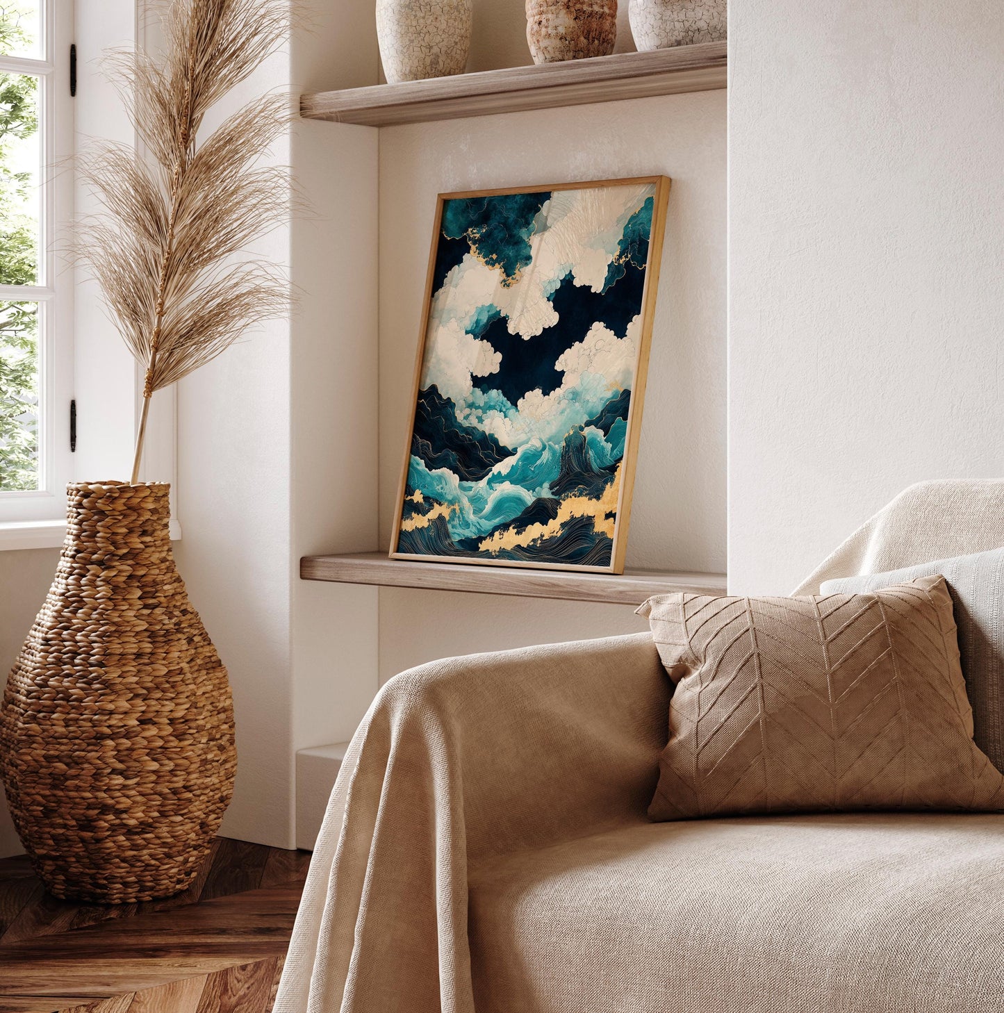 Japanese Waves Art Print: Ukiyo-e Style Ocean Landscape