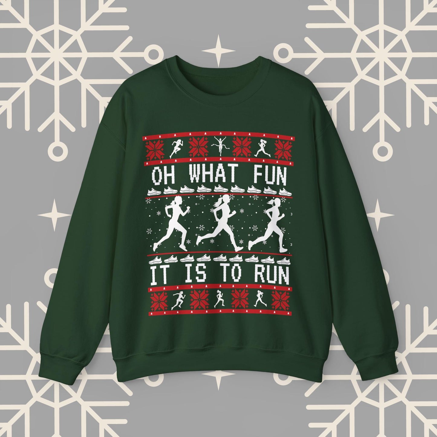 Women's Christmas Running Sweatshirt, Runner Ugly Christmas , Funny Running Shirt for Women, Holiday Run Crewneck, Gift for Runner