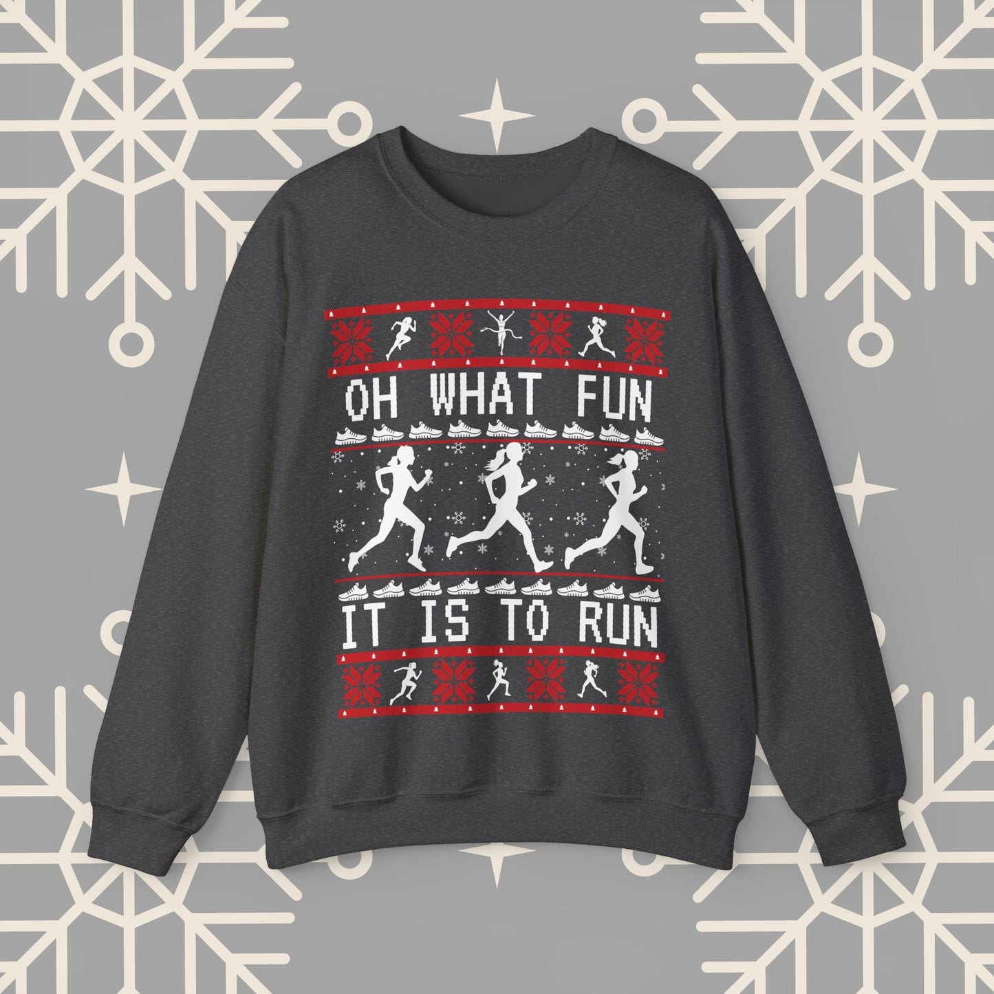 Women's Christmas Running Sweatshirt, Runner Ugly Christmas , Funny Running Shirt for Women, Holiday Run Crewneck, Gift for Runner