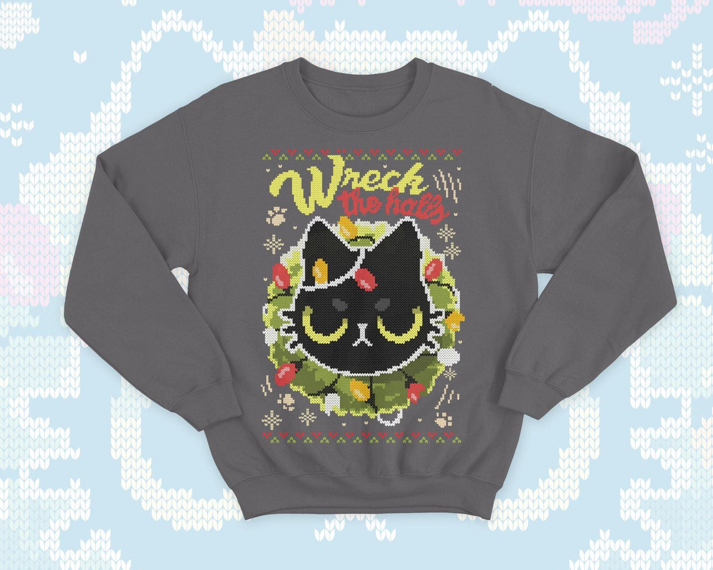 Angry cat Ugly Christmas - Cute kitty gift - geek sweatshirt - naughty kitten - Santa present