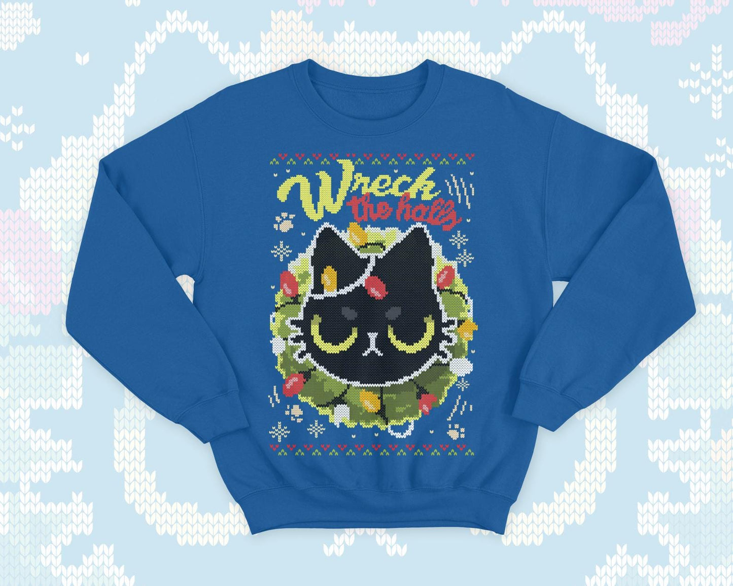 Angry cat Ugly Christmas - Cute kitty gift - geek sweatshirt - naughty kitten - Santa present