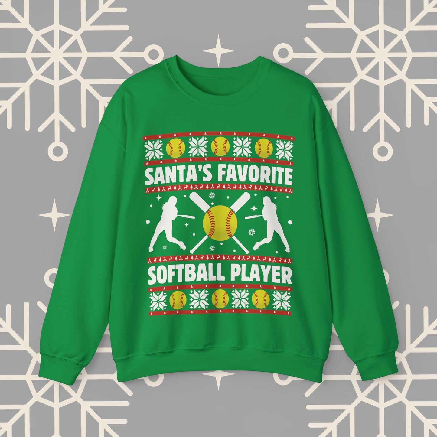 Christmas Softball Sweatshirt, Santa's Favorite Softball Player Ugly Christmas , Holiday Sports Pullover, Softball Gifts