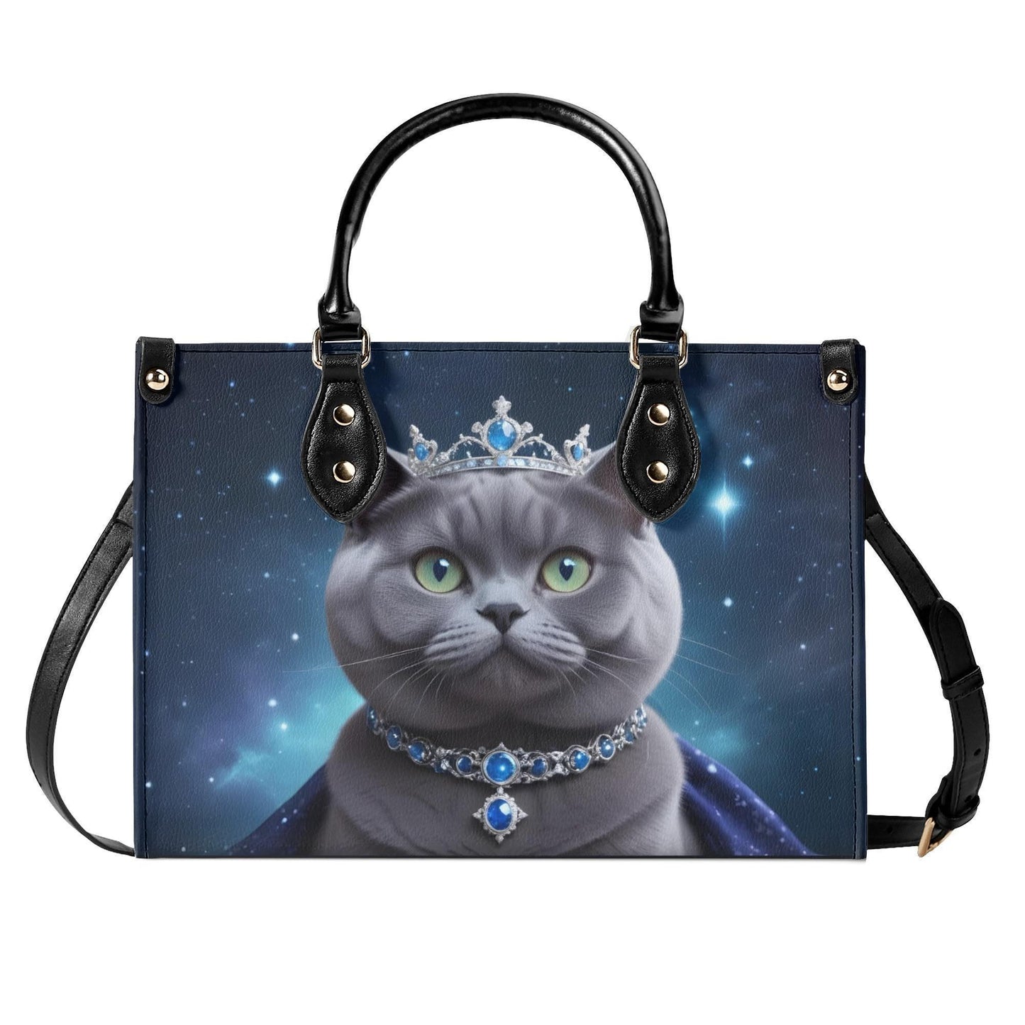 Galactic Countess Cat Bag Cute Crossbody Bag Unique Purse Cute Purse, Luxury Bag Vegan Leather Bags Printed Designer Bag