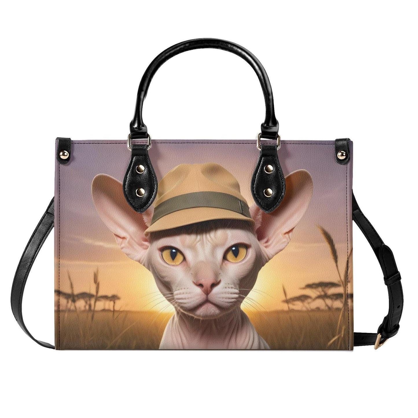 Knighted Templar Cat Crossbody Bag - Unique Designer Purse, Vegan Leather Gift for Cat Lovers
