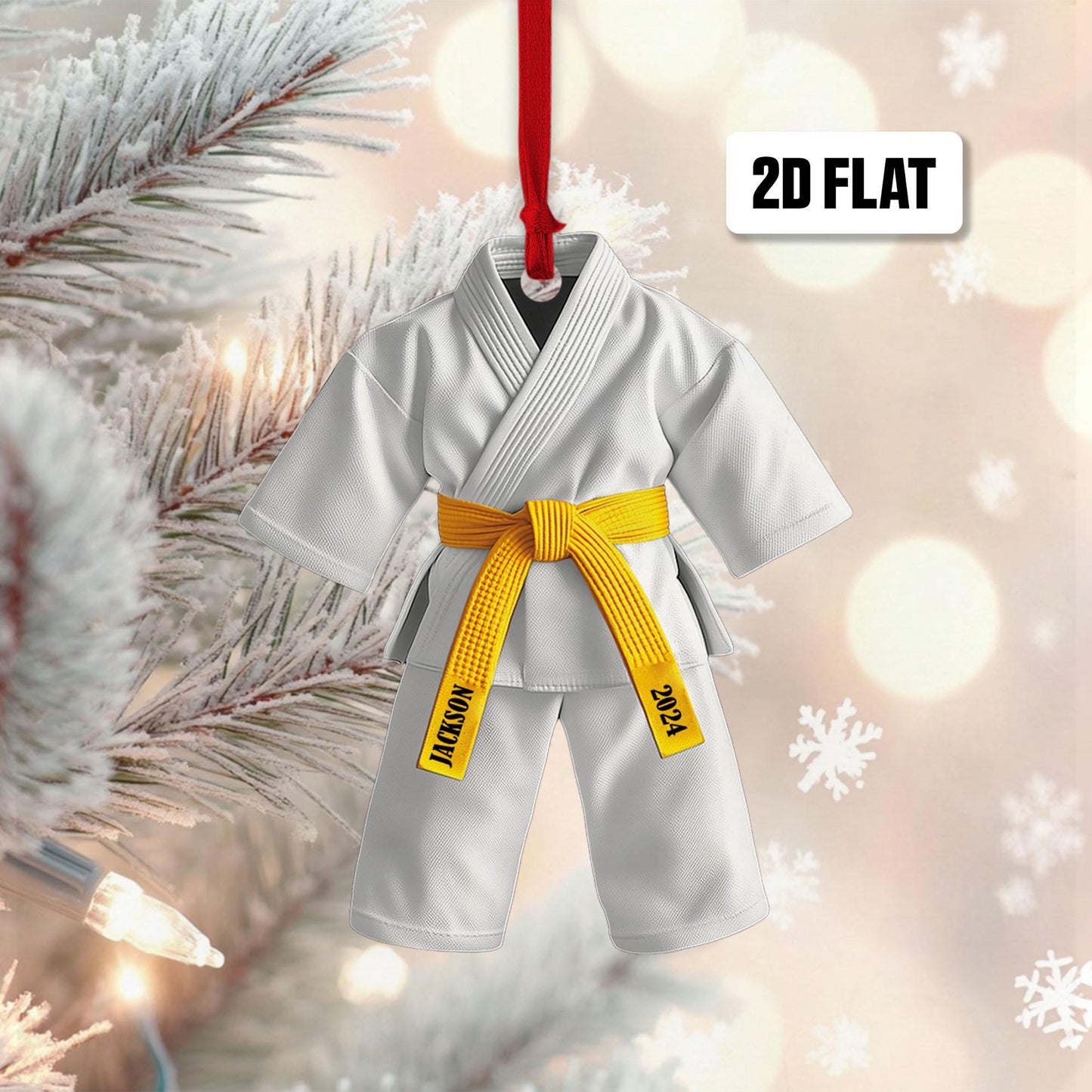 Personalized Black Belt Karate Taekwondo 2D Flat Ornament, Custom Ornament, Martial Arts Gift, Karate Gift, Sports Ornament Gift for Him,Her