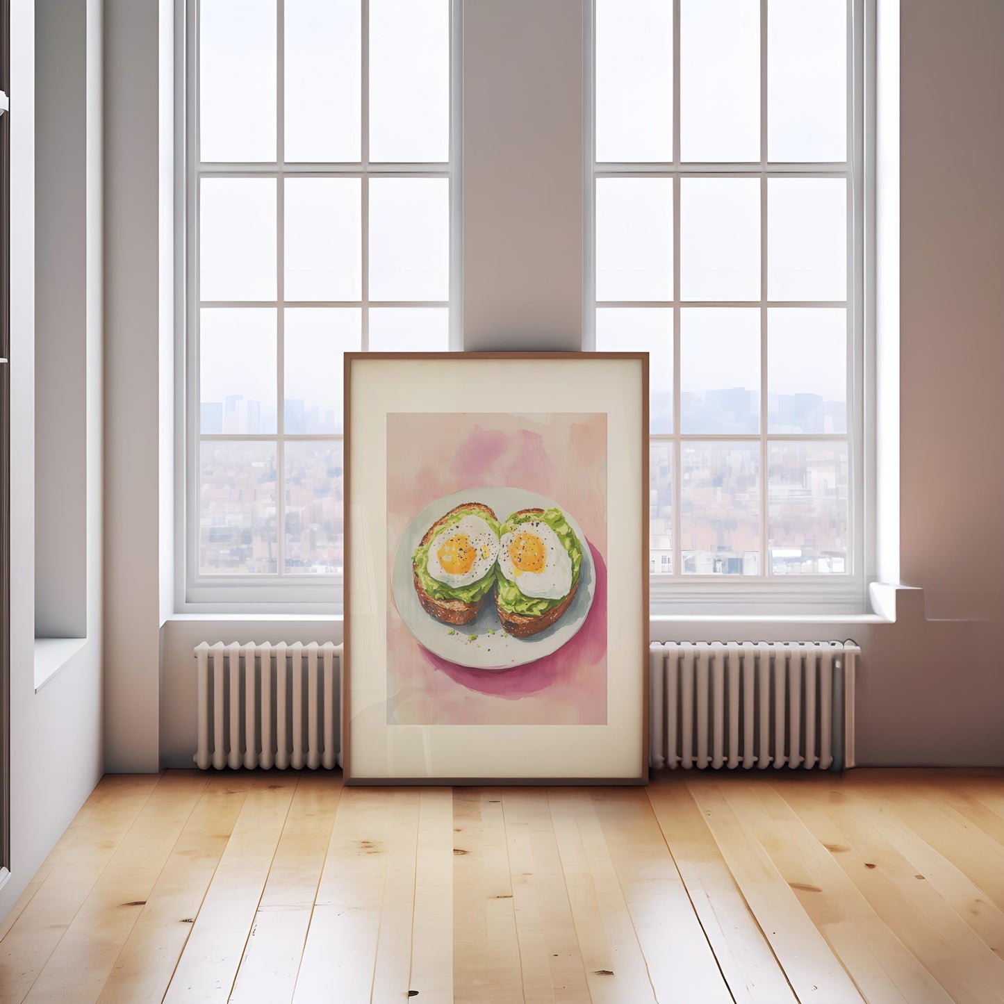Avocado Toast Oil Painting Art Print: Quirky Kitchen Decor