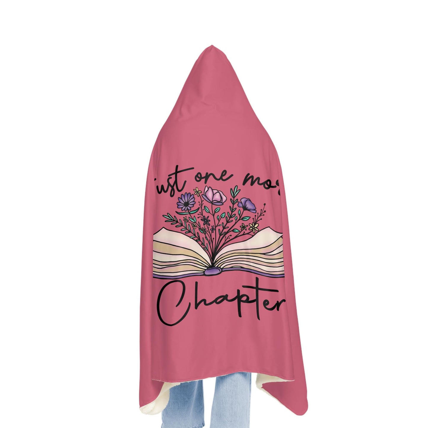 Just One More Chapter Hooded Blanket | Reading Blanket | Wearable Blanket | Hoodie Blanket | Snuggle Blanket | Sherpa Blanket